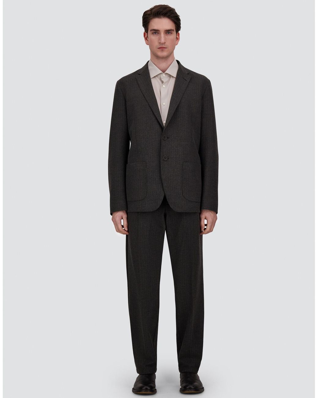Herno Black Pinstriped Technical Fabric Trousers for men