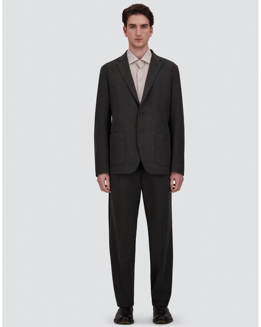 Herno Black Technical Fabric Blazer With Pinstripe Pattern for men
