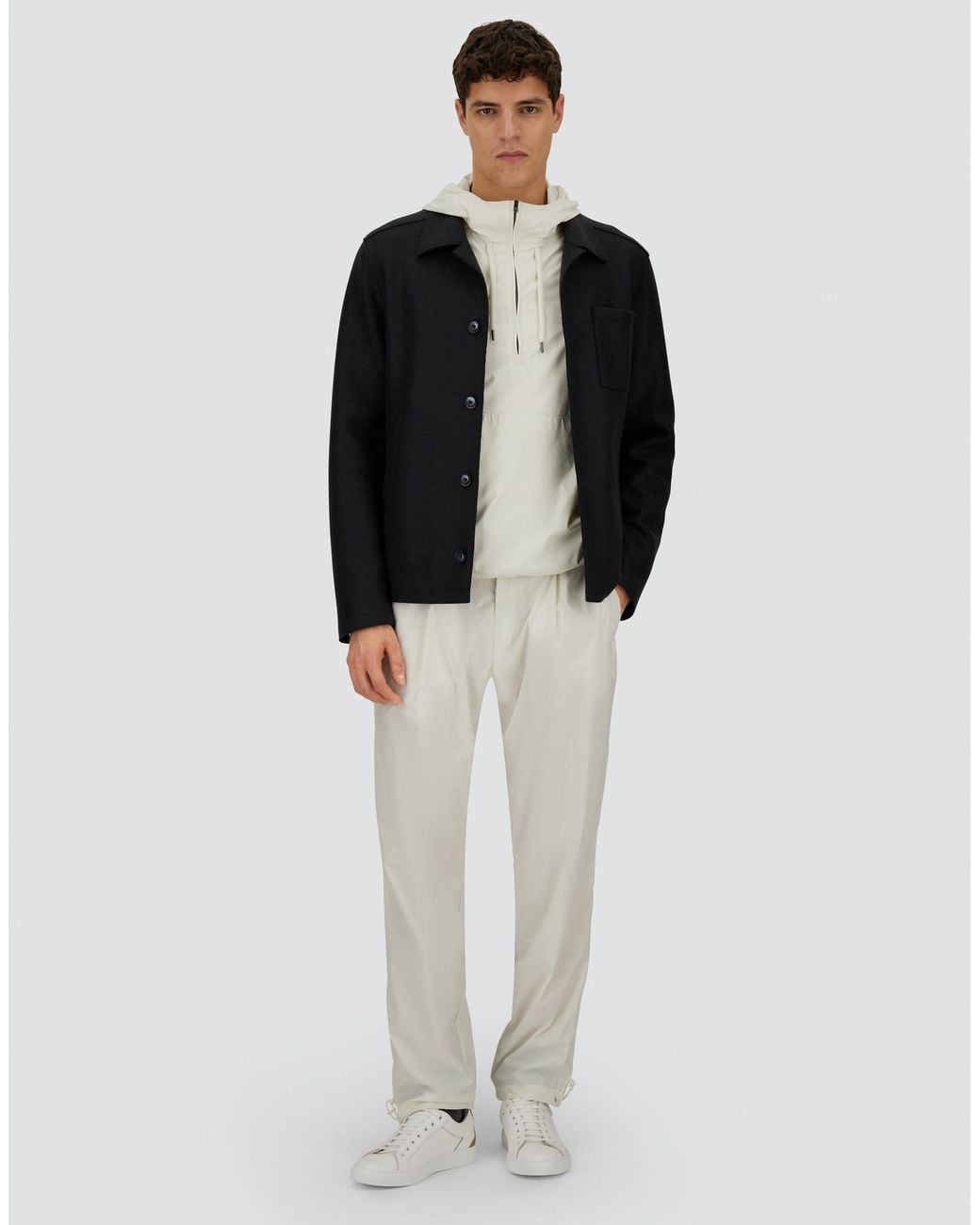 Herno Blue Resort Felted Wool Shacket for men