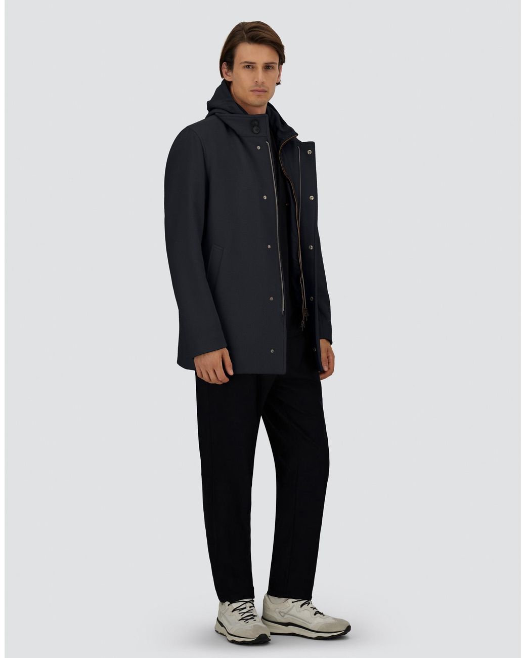 Herno Blue Trench Coat for men