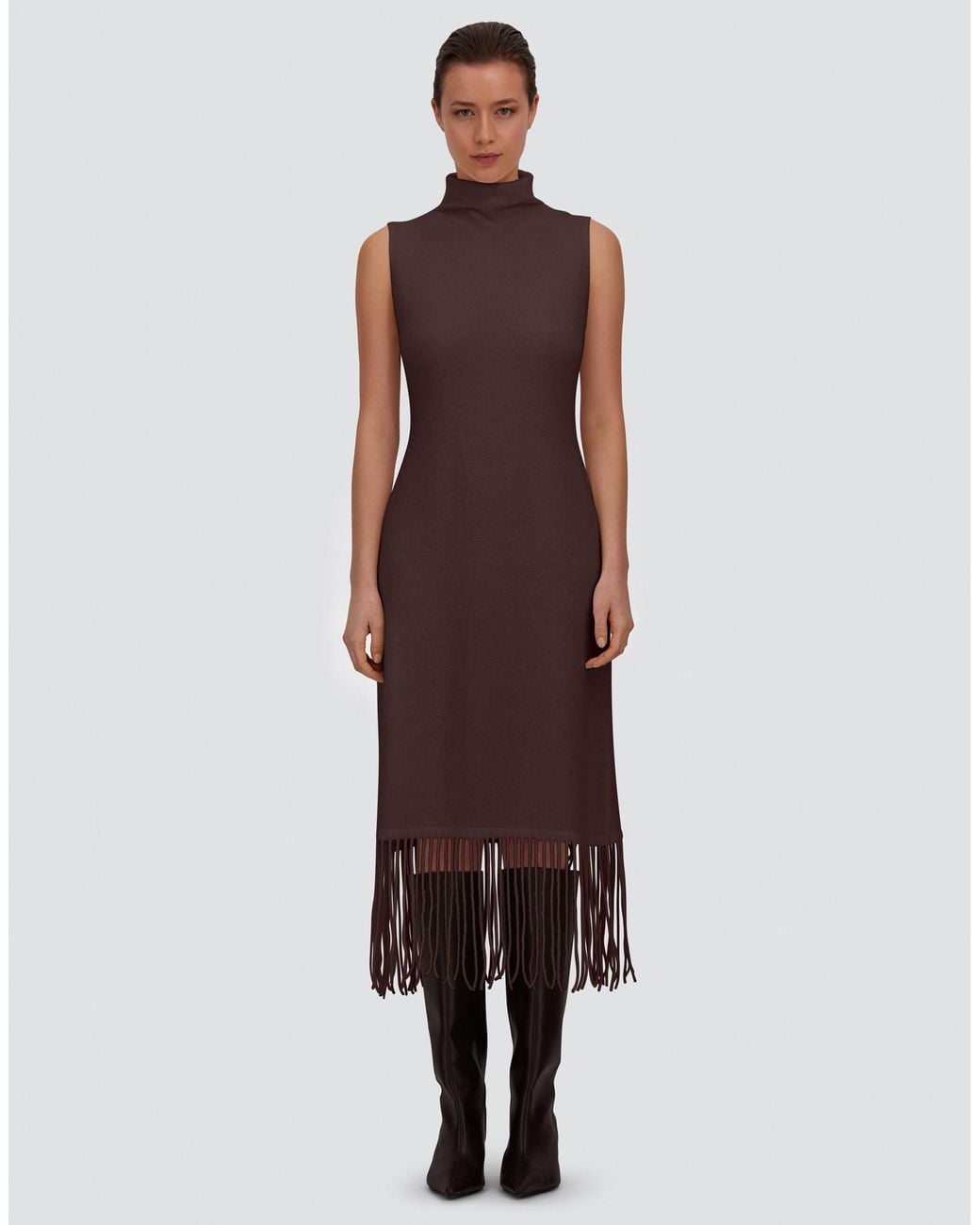 Herno Purple Wool And Cashmere Stocking-Stitch Dress