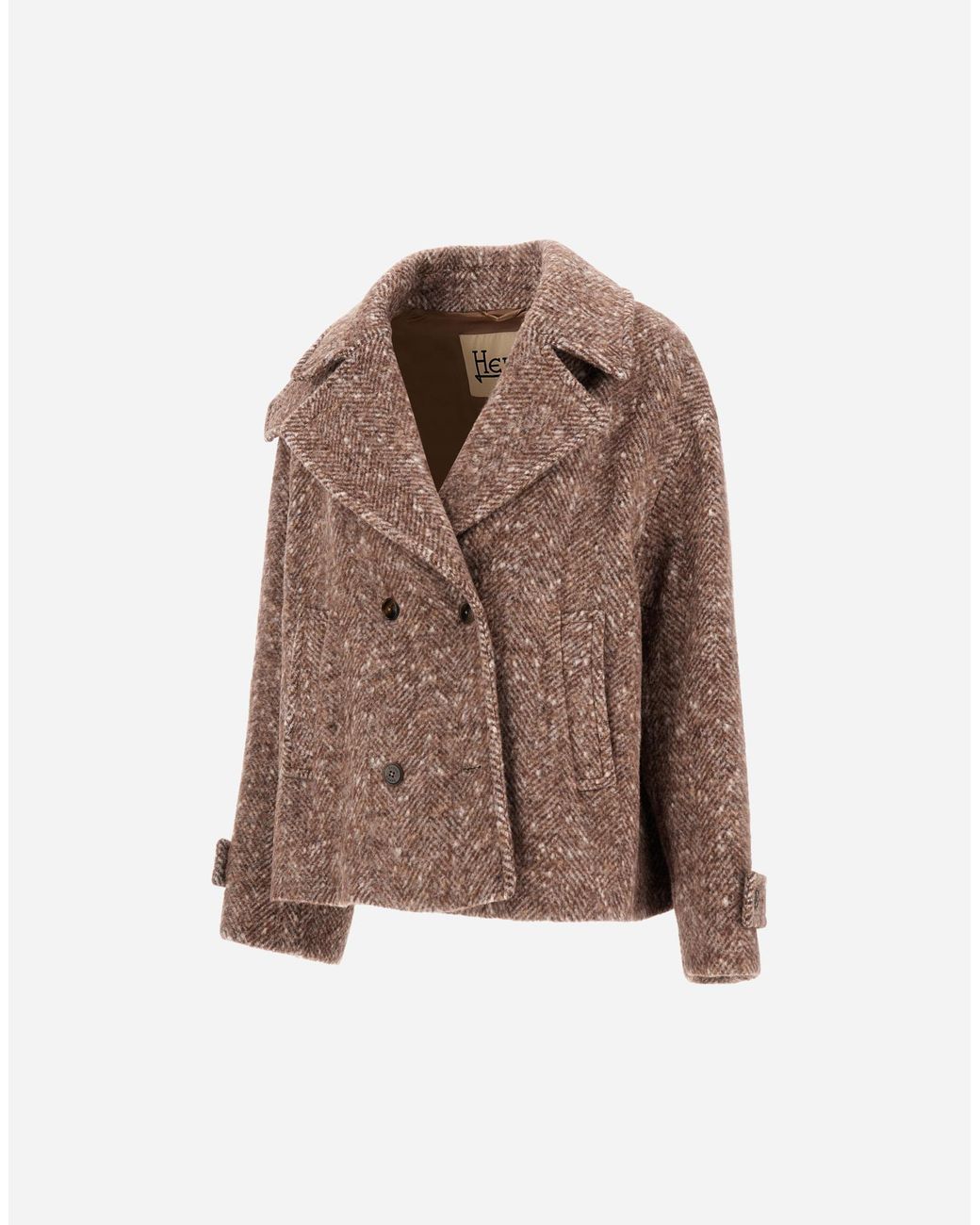 Herno Brown Baby Alpaca And Wool-Blend Peacoat