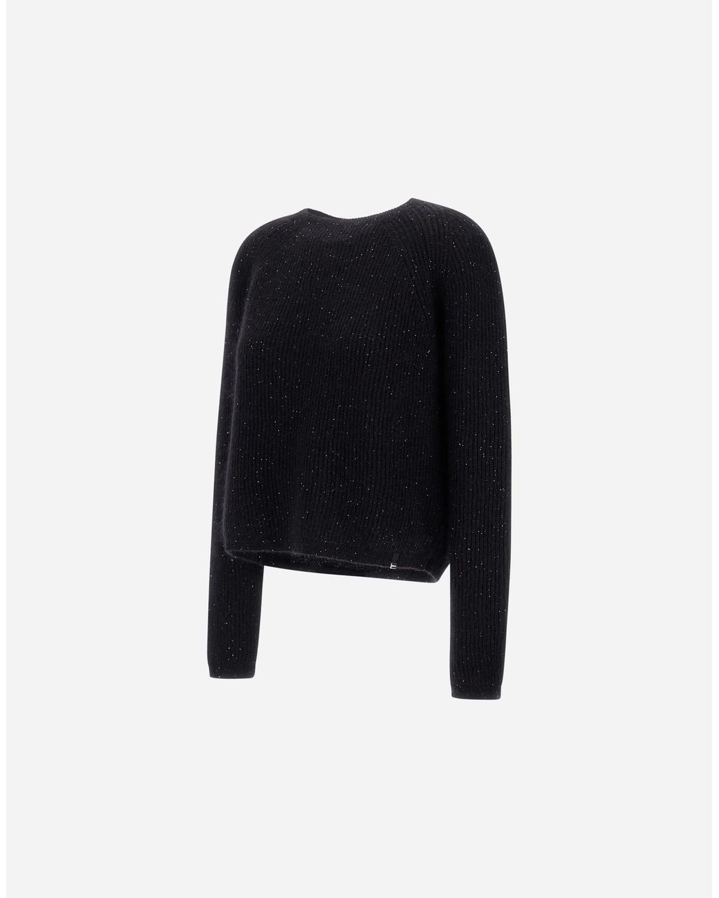 Herno Black Fisherman's Rib Mohair Jumper