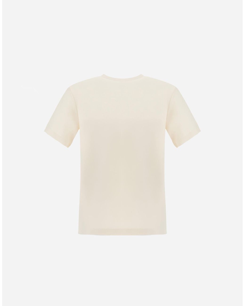 Herno White Cotton And Cashmere Double Piqué T-Shirt for men
