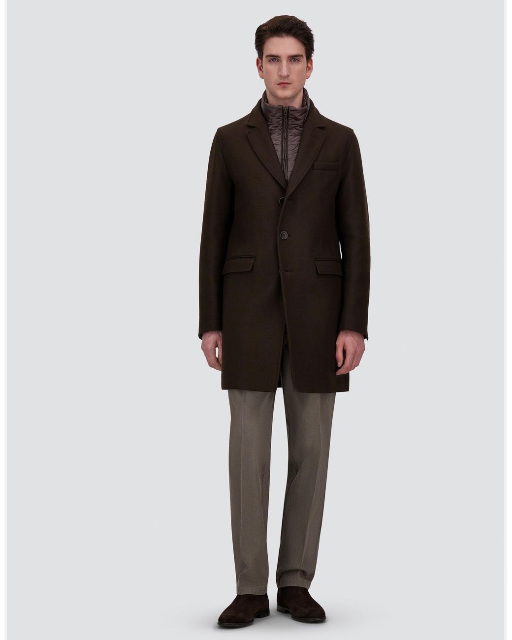 Herno Black Ecowool And Nylon Ultralight Coat for men
