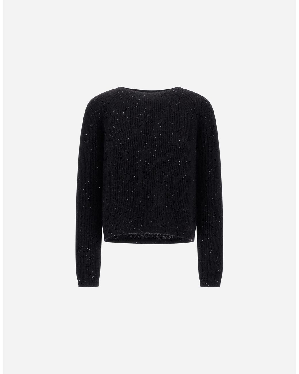 Herno Black Fisherman's Rib Mohair Jumper