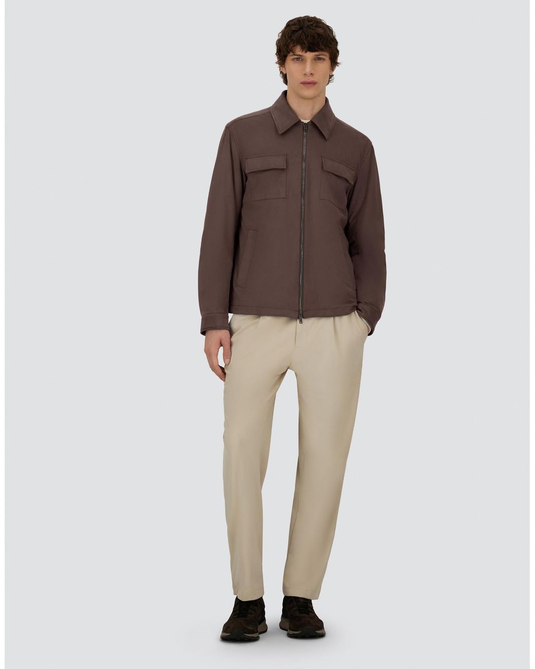 Herno Brown Resort Overshirt for men