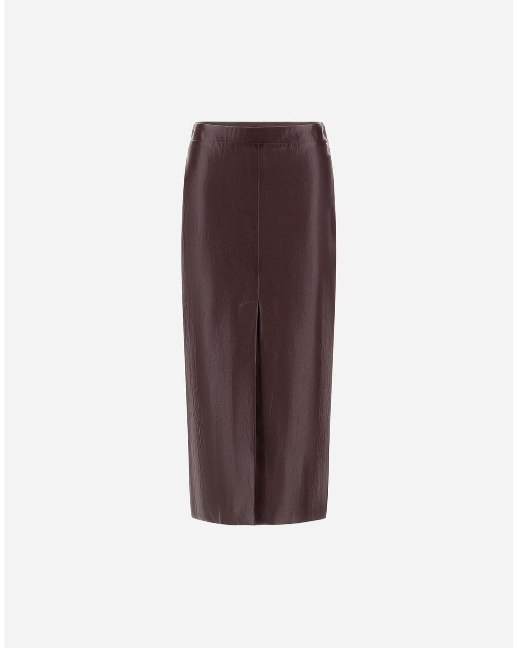 Herno Purple Leather-Effect Skirt