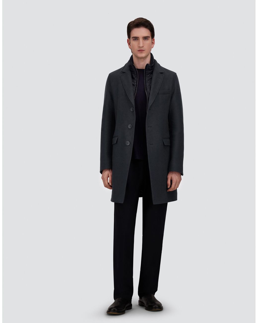 Herno Blue Ecowool And Nylon Ultralight Coat for men
