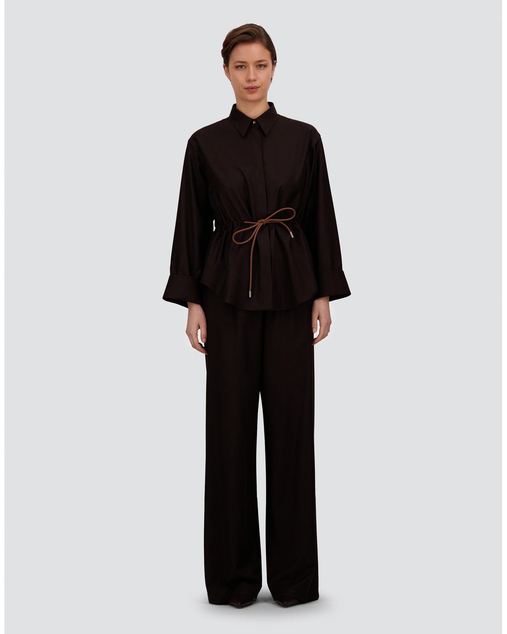 Herno Black Wool And Silk Trousers