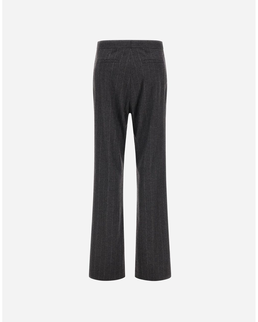 Herno Gray Pinstriped Stretch Wool Trousers