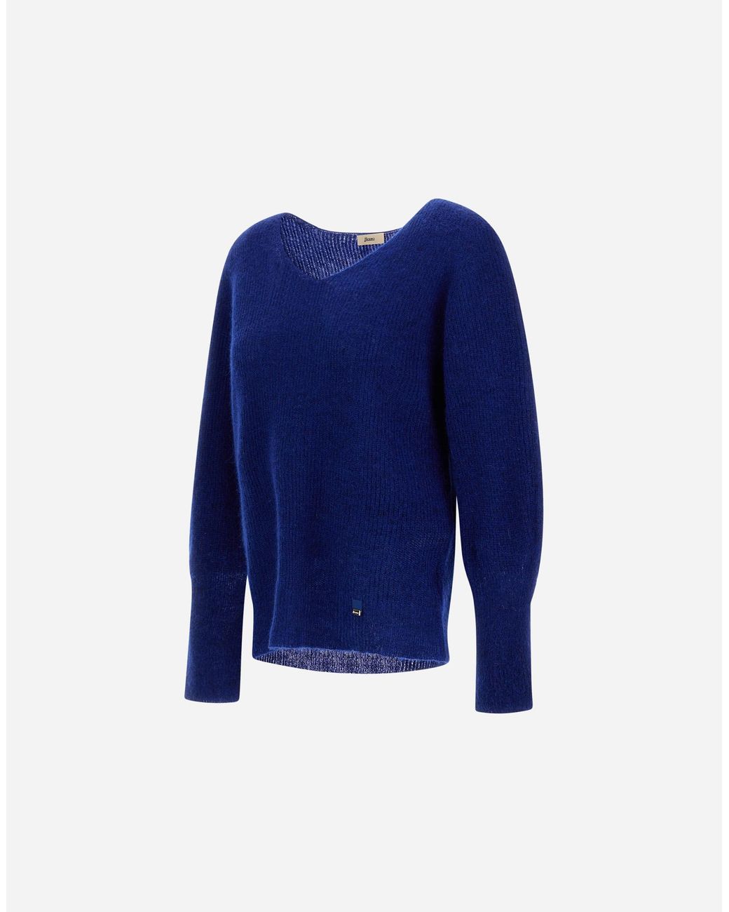 Herno Blue Alpaca And Wool Stocking-Stitch Jumper
