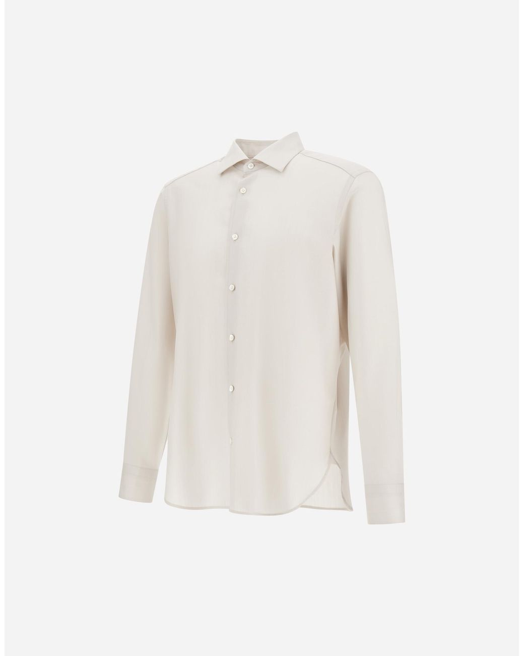 Herno White Lightweight Wool And Cashmere Fabric Shirt for men