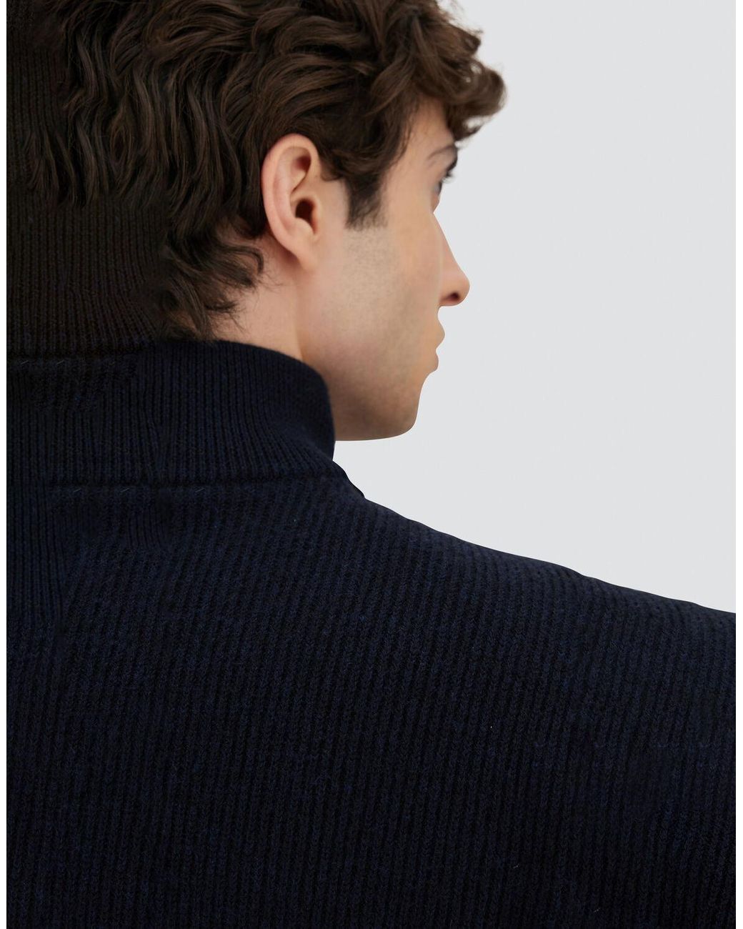 Herno Blue Ribbed Merino Wool G.7 And Polished Smooth Wool Jacket for men