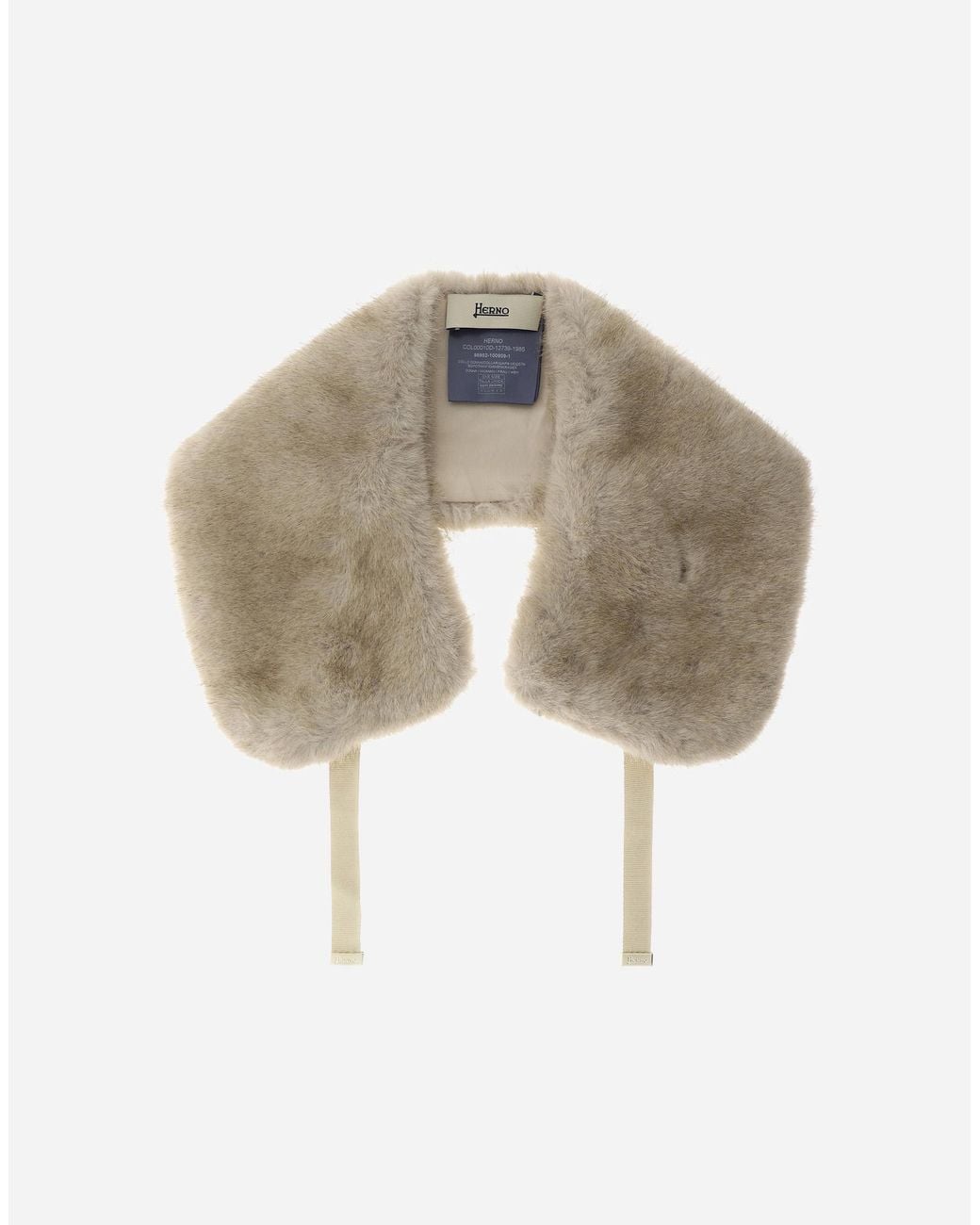 Herno White Mink-Effect Fur-Touch Scarf