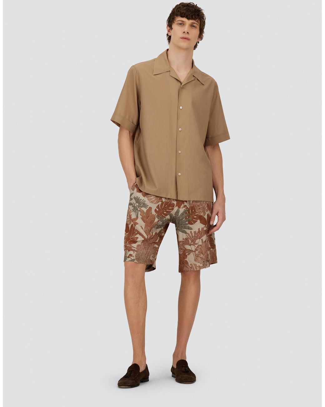 Herno White Cargo Shorts for men