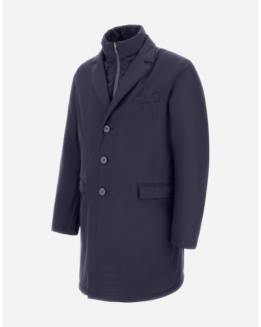 Herno Blue 2-Layer Gore-Tex Coat for men