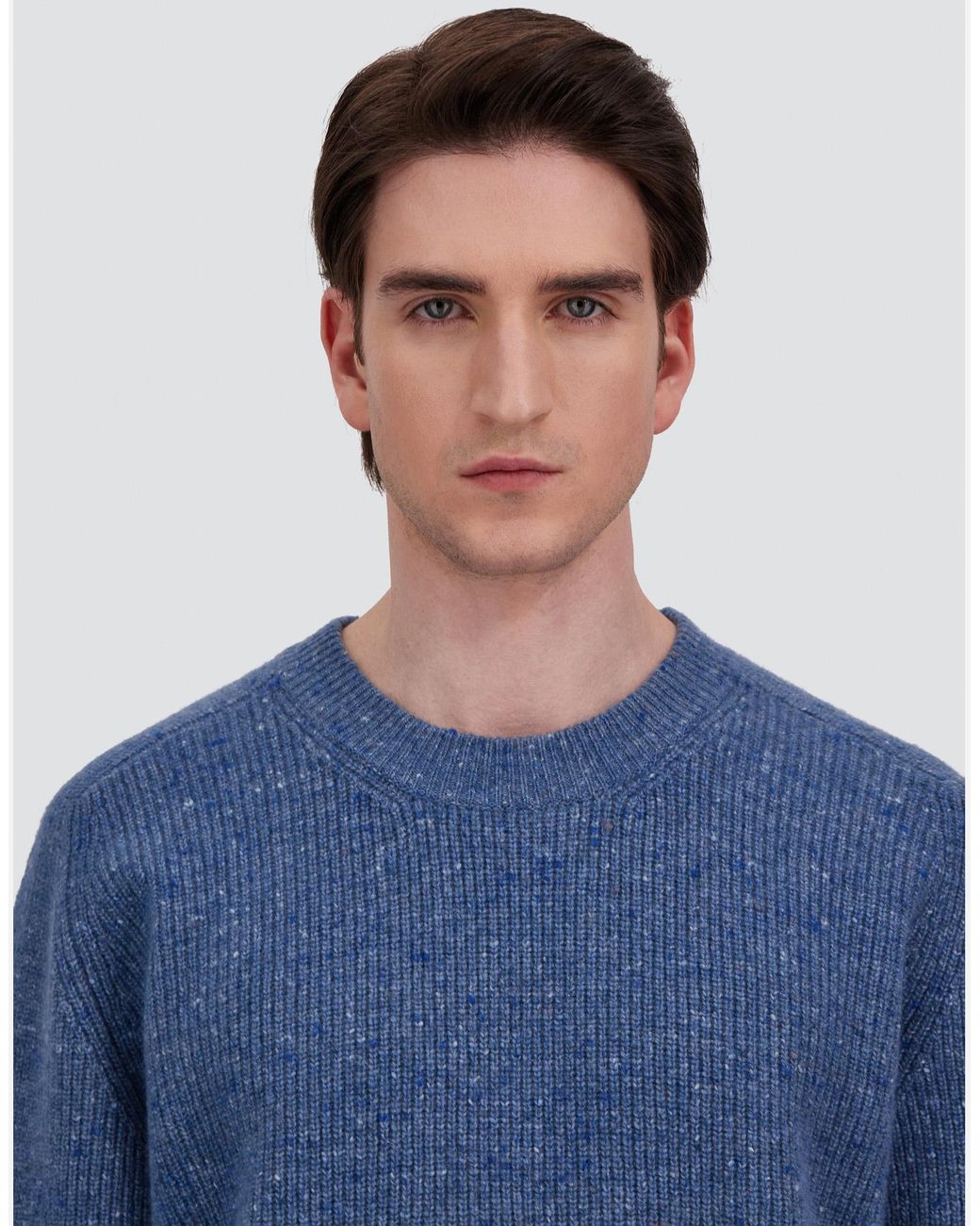 Herno Blue Cashmere And Wool Fisherman's Rib Sweater for men