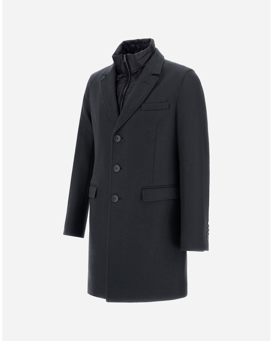 Herno Blue Ecowool And Nylon Ultralight Coat for men
