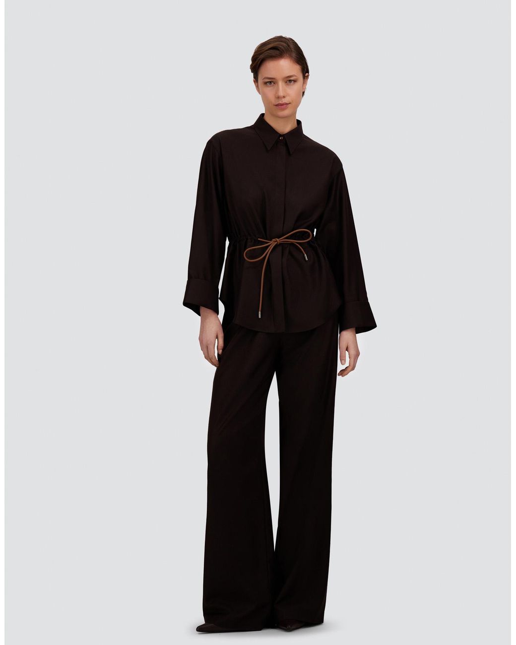 Herno Black Wool And Silk Trousers