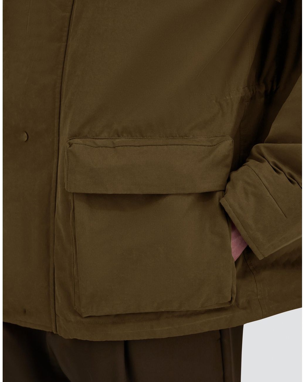 Herno Green Waxed Cotton-Blend Jacket for men