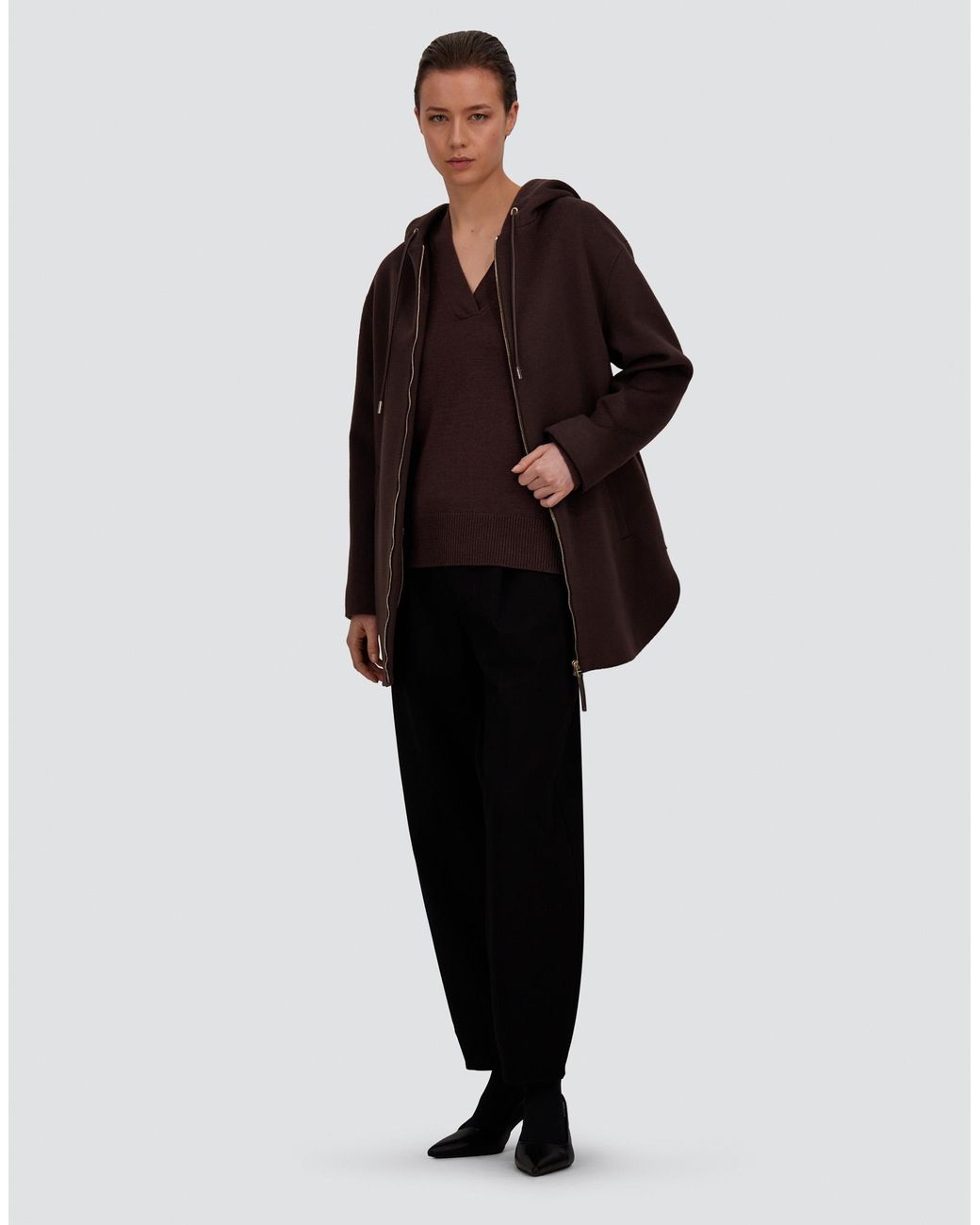 Herno Brown Sable-Effect Wool Jacket