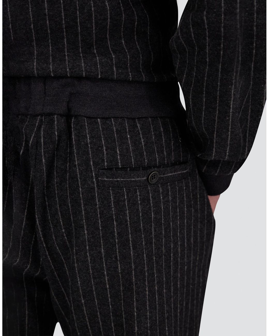 Herno Blue Jacquard Fabric Trousers With Pinstripe Pattern for men