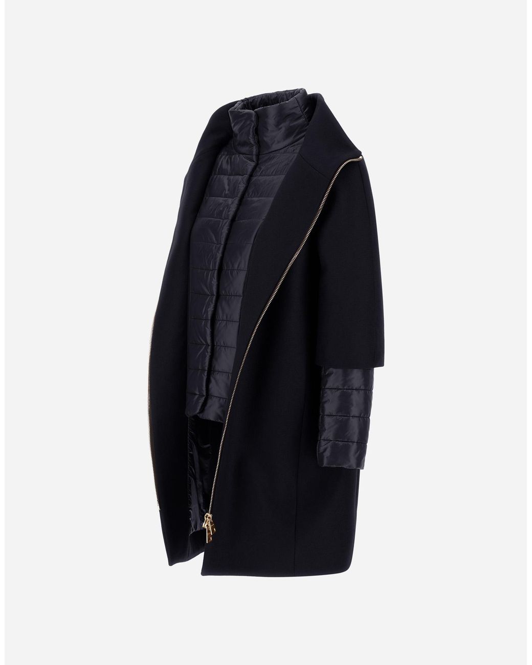 Herno Blue Ecowool And Nylon Ultralight Coat