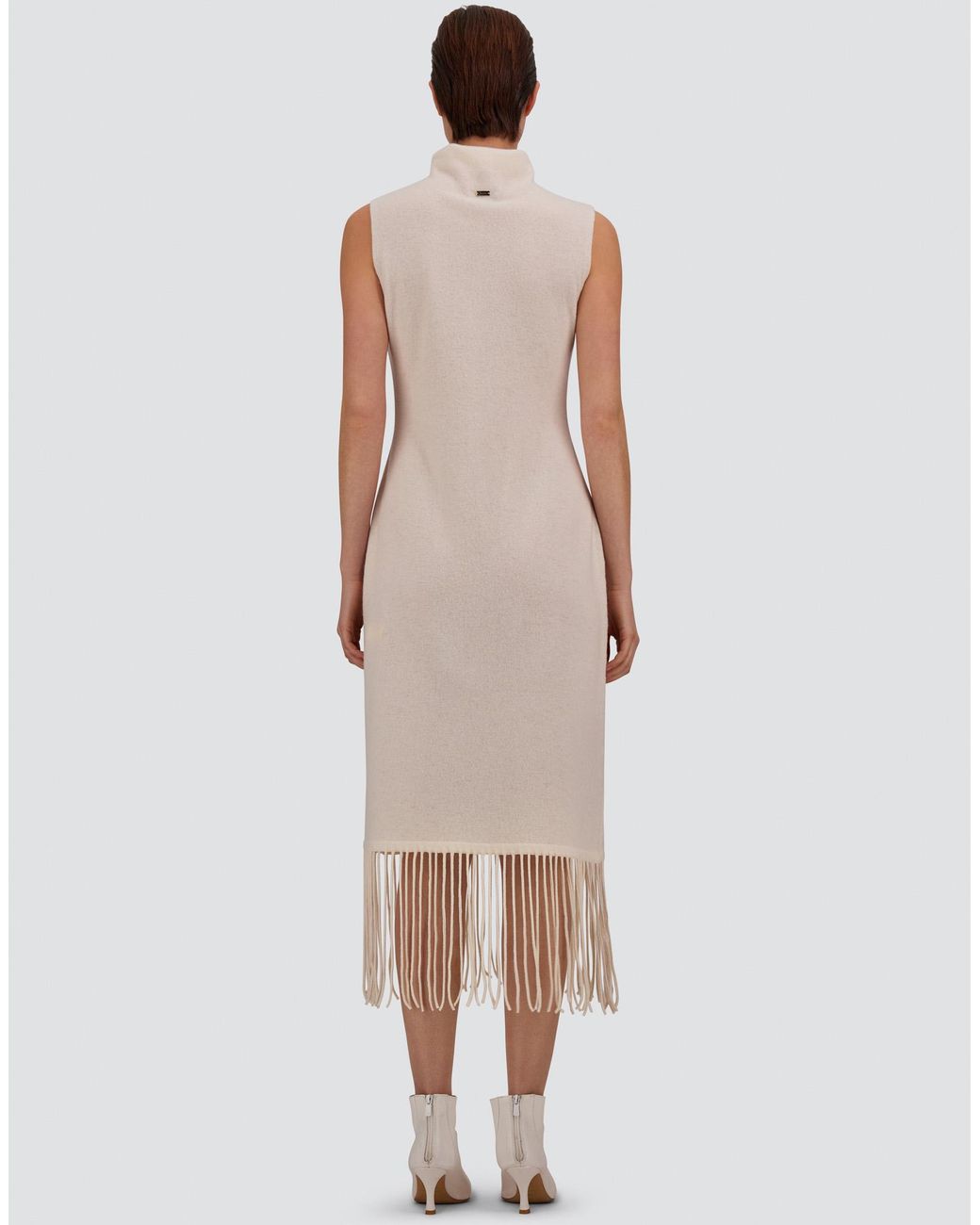 Herno White Wool And Cashmere Stocking-Stitch Dress