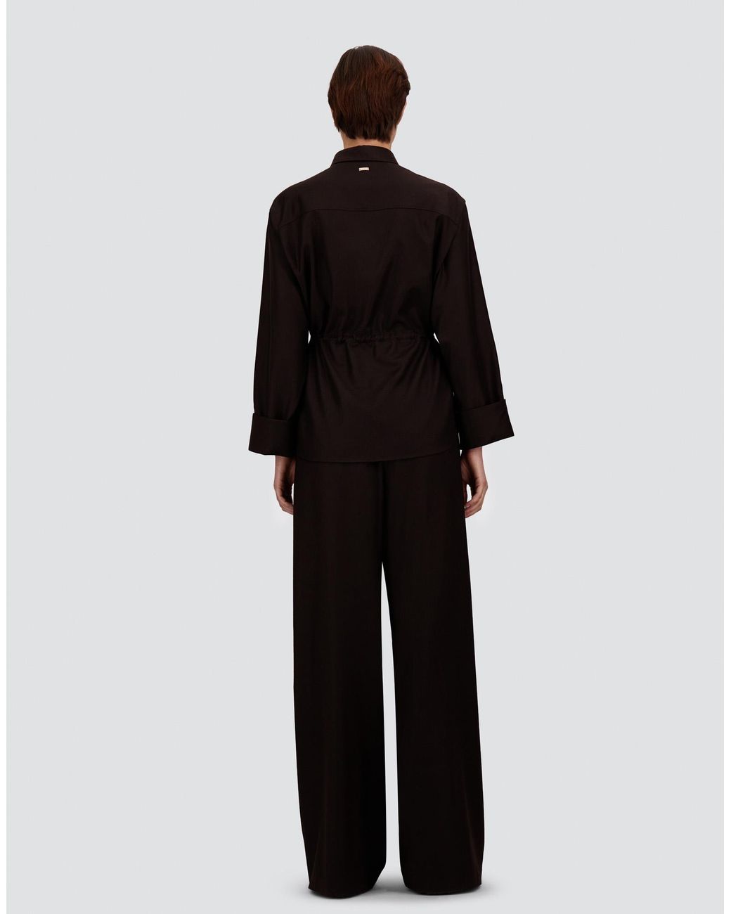 Herno Black Wool And Silk Trousers