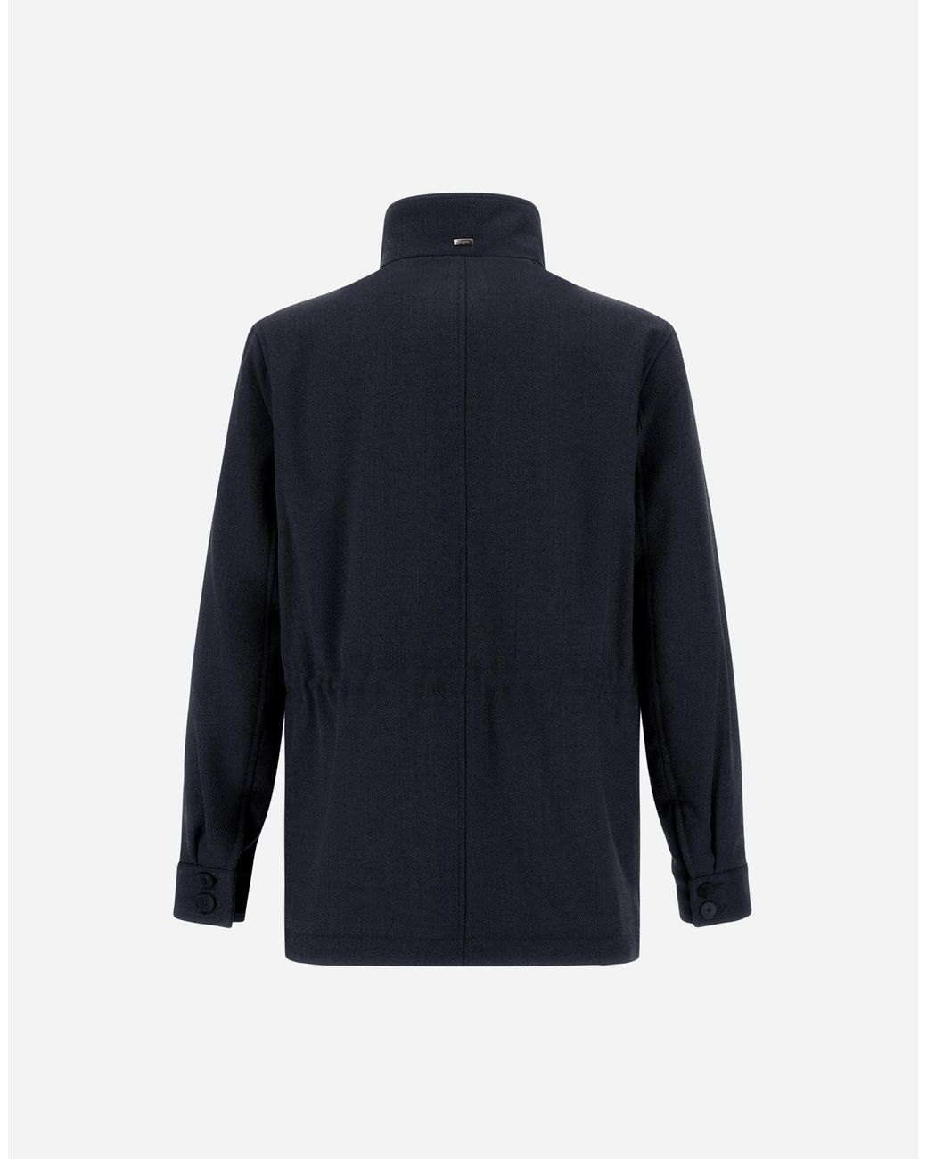Herno Blue Vintage-Effect Wool-Blend Field Jacket for men