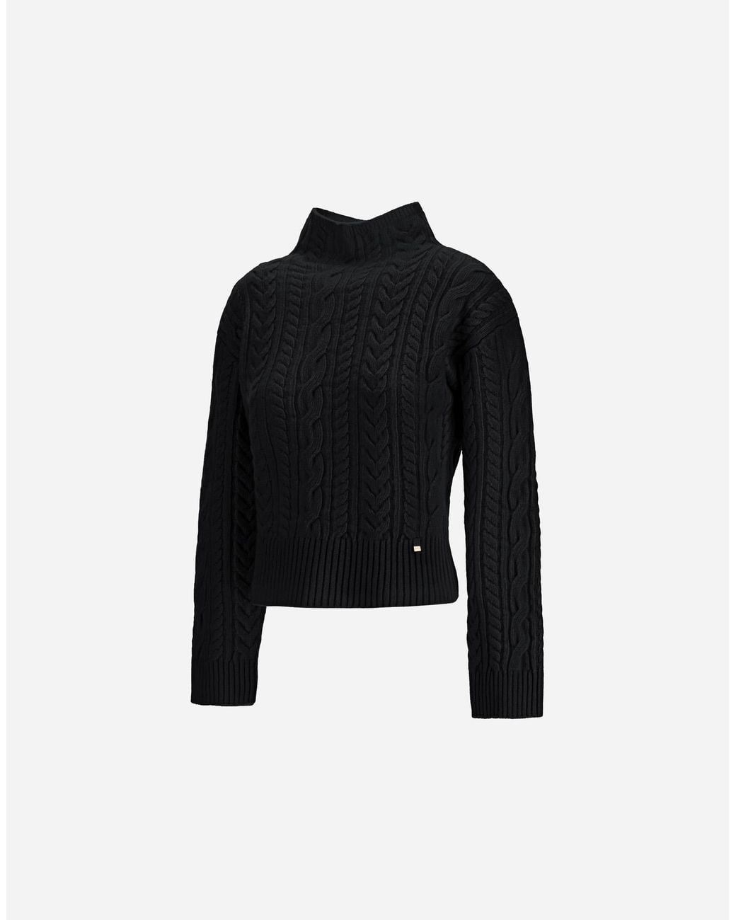 Herno Black Cable-Knit Wool Jumper