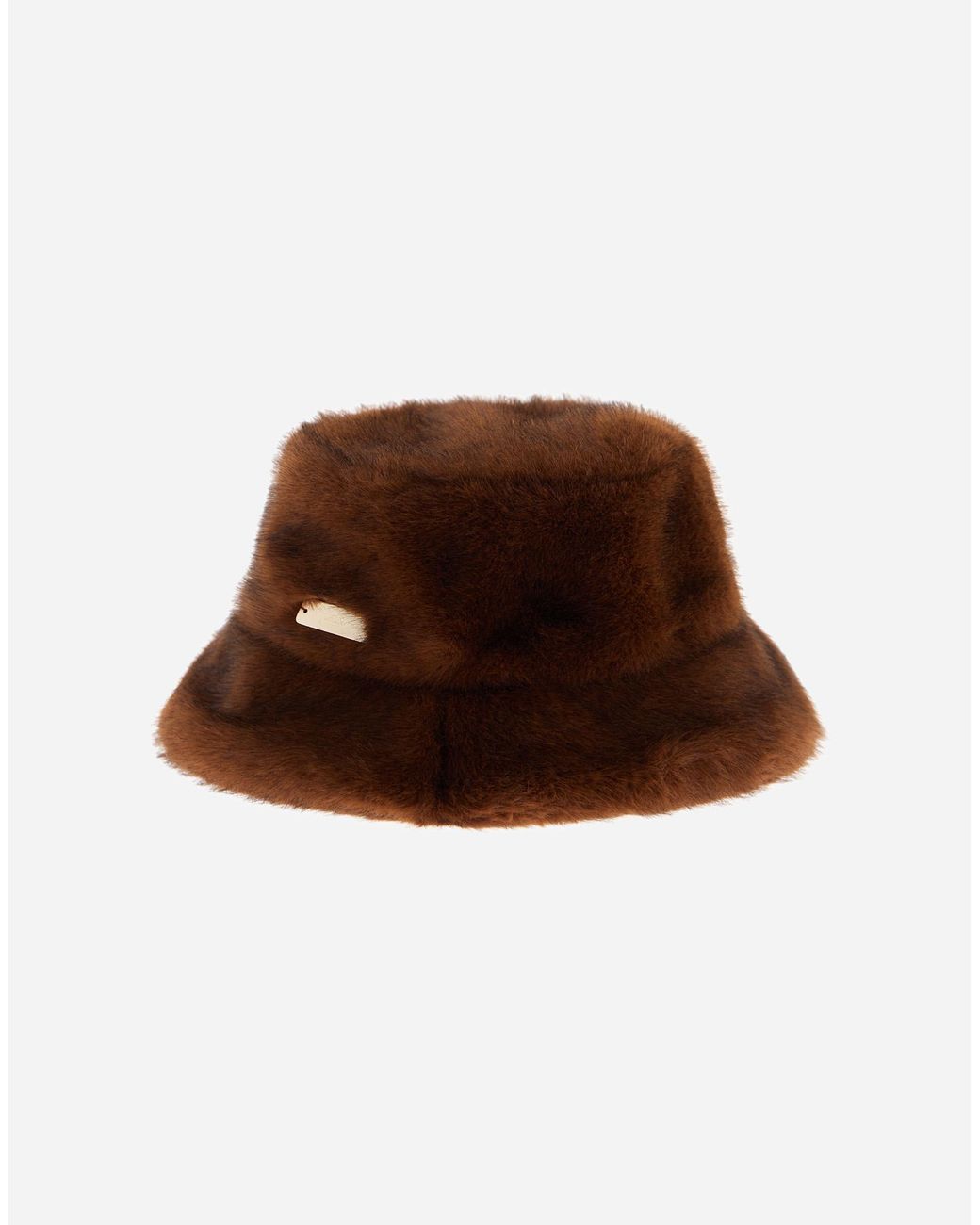 Herno Brown Mink-Effect Fur-Touch Hat