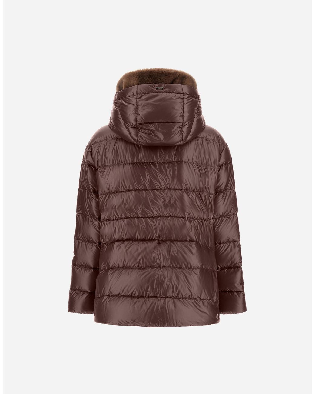 Herno Brown Nylon Ultralight And Melange Mink-Effect Jacket