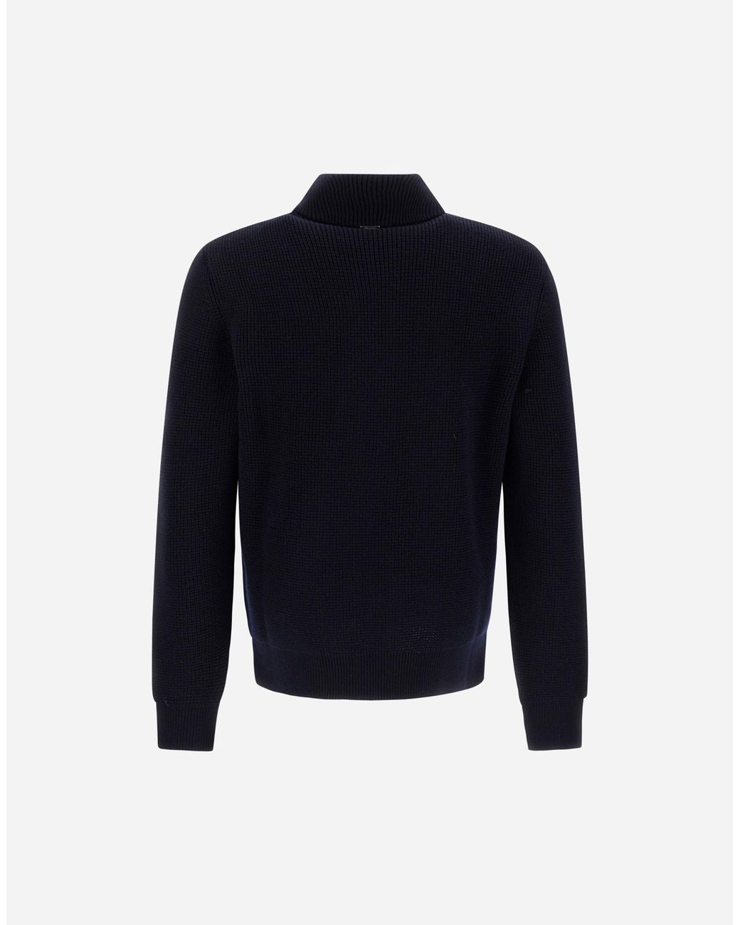 Herno Blue Wool Jacket With A Waffle-Knit Texture And Nylon for men