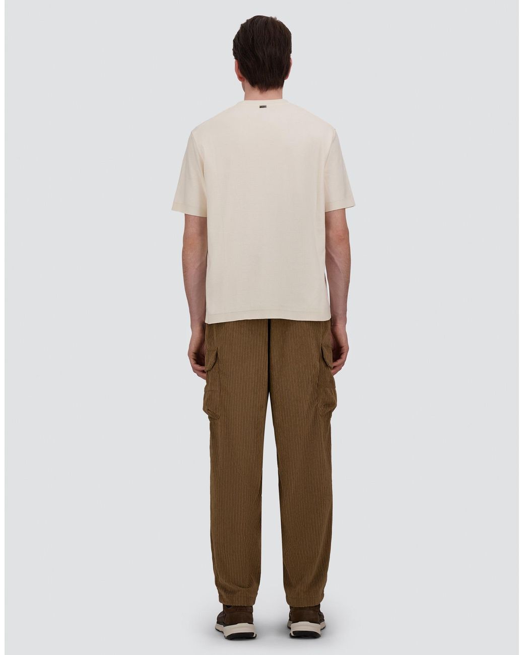 Herno White Cotton And Cashmere Double Piqué T-Shirt for men