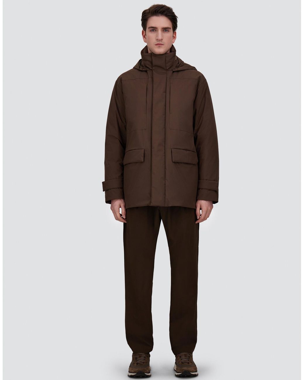 Herno Brown Hooded Parka for men