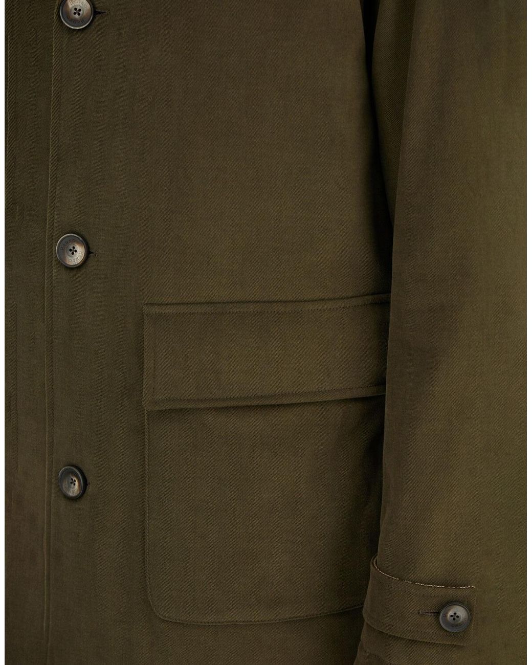 Herno Green Stretch Cotton Velvet And Monogram Shacket for men