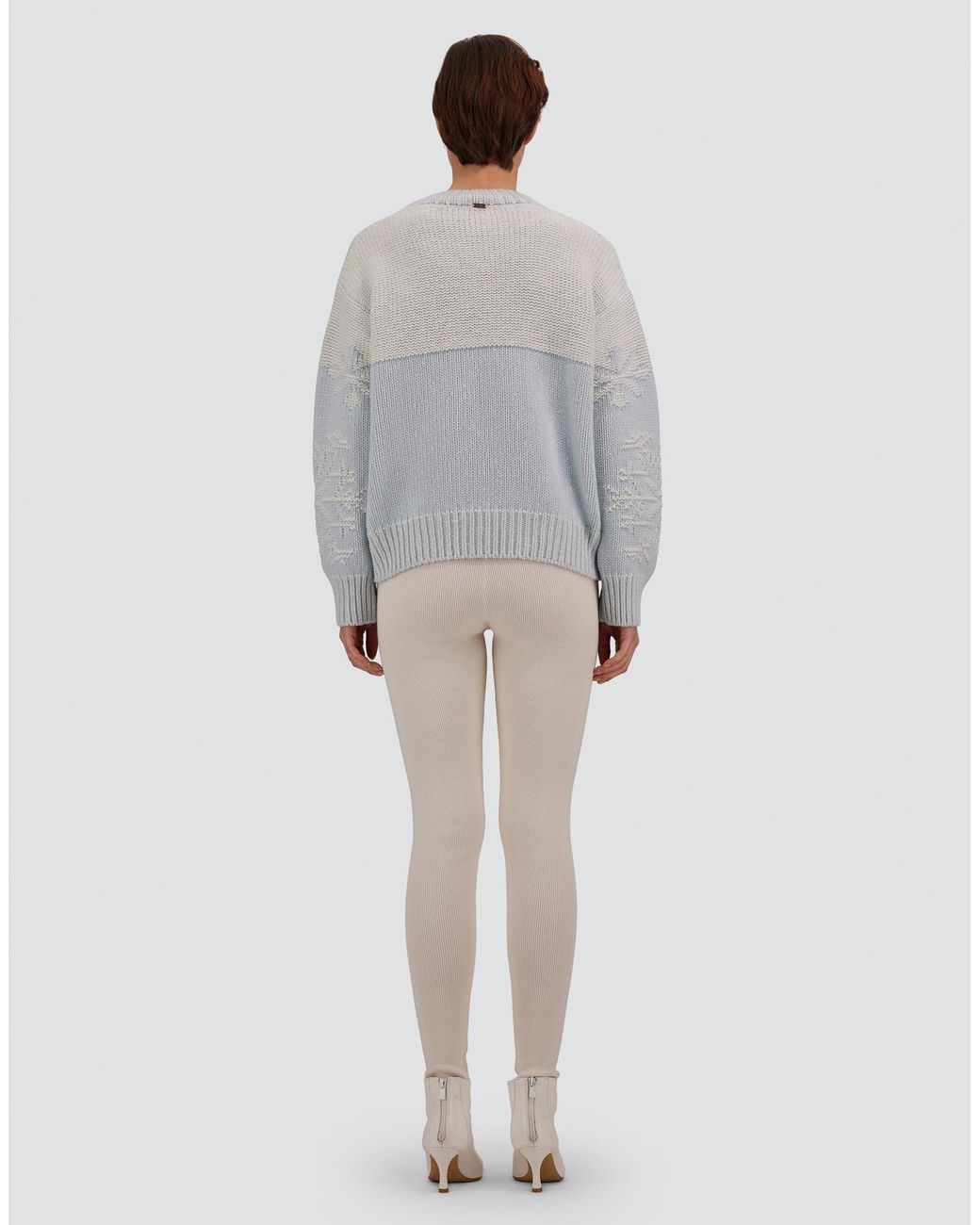Herno White Wool Jumper With Vanisé Inlay