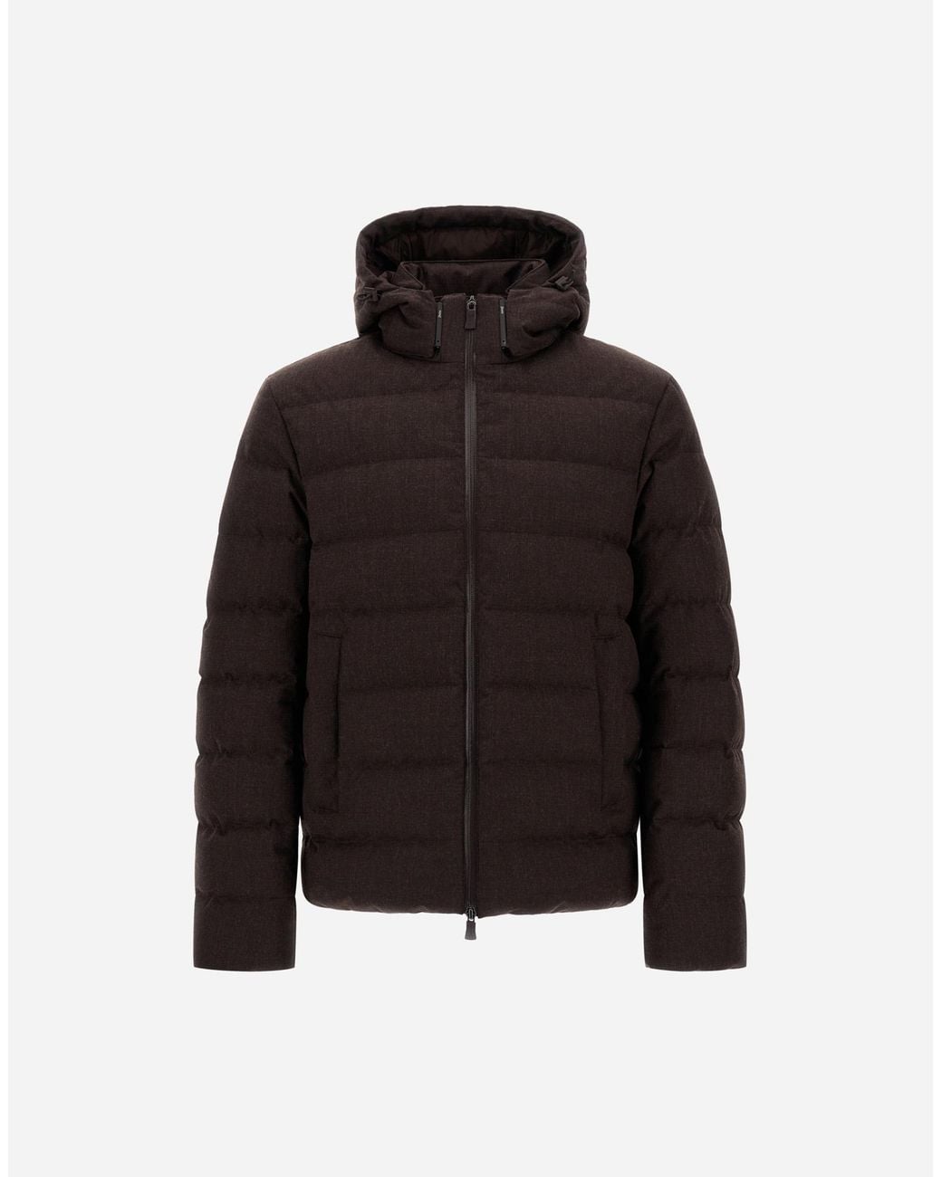 Herno Black Flannel Jacket With Water-Repellent Coating for men