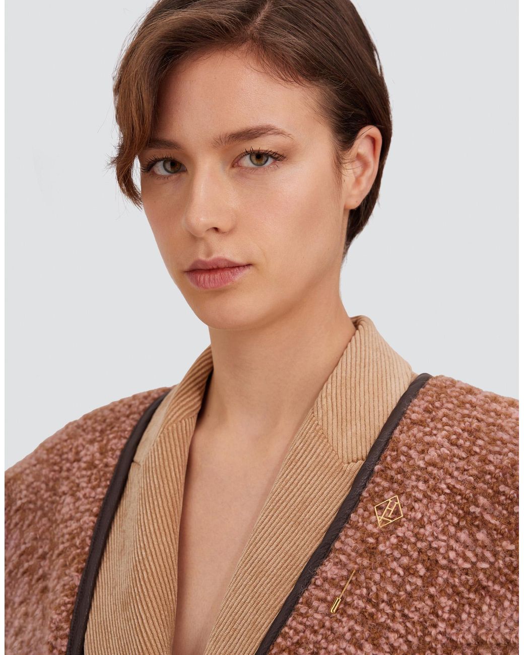 Herno Multicolor Alpaca And Wool Bouclé Poncho