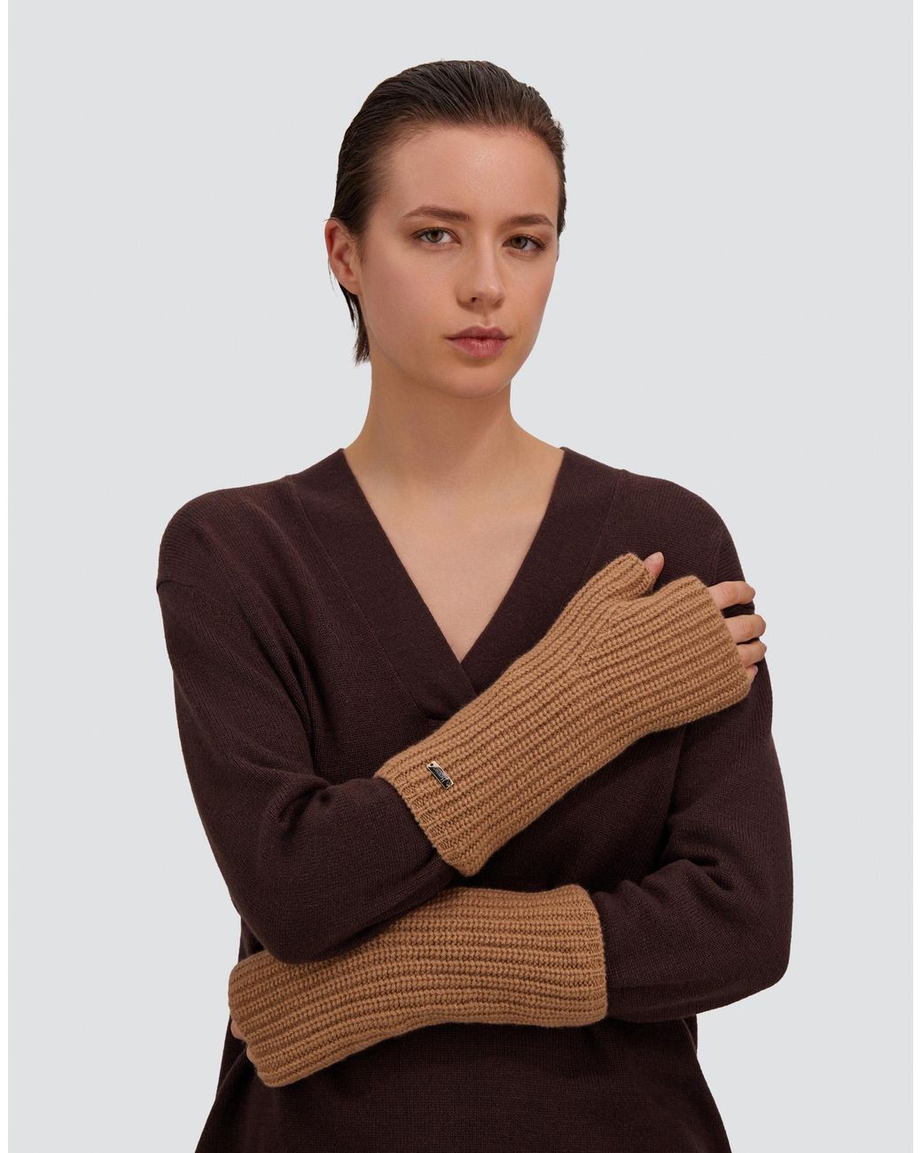 Herno White Guantes De Cob Stitch Carded Wool