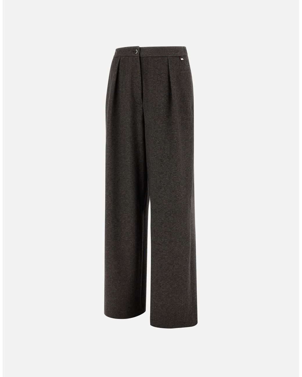 Herno Gray Jacquard Trousers With Diagonal Motif
