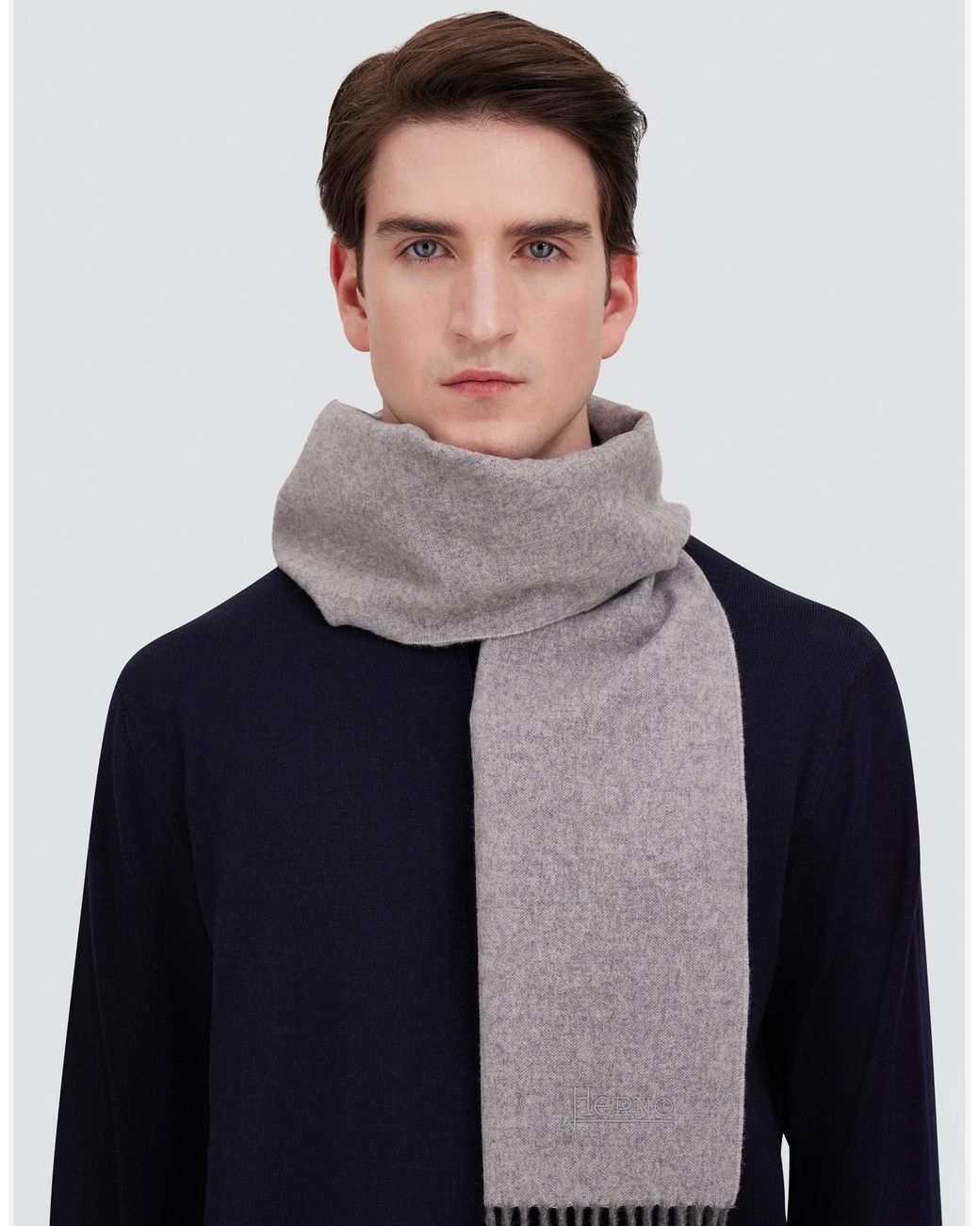 Herno Gray Scarf for men