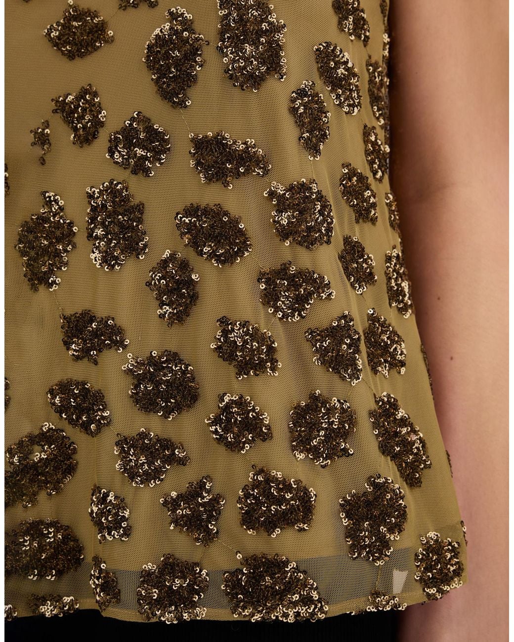 Herno Natural Sequin Mesh Top