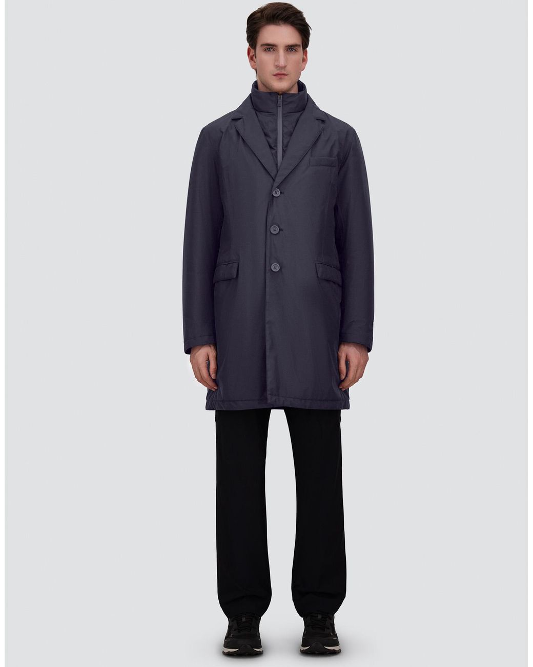 Herno Blue 2-Layer Gore-Tex Coat for men