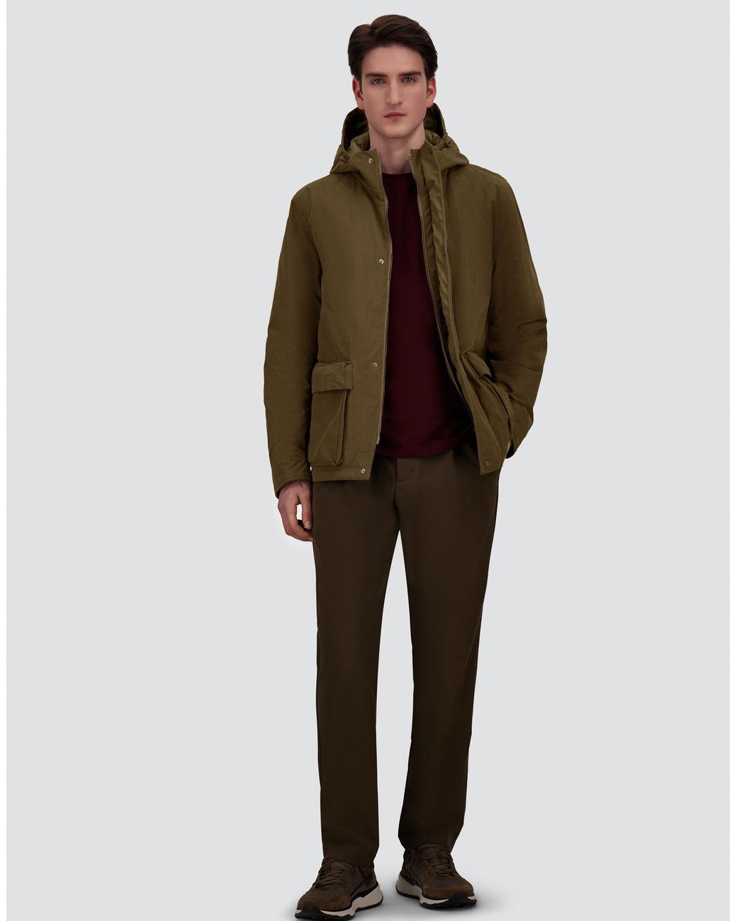 Herno Green Waxed Cotton-Blend Jacket for men