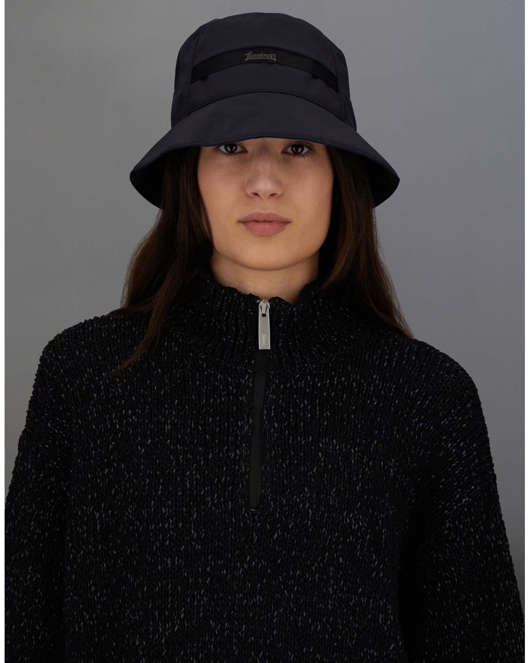 Herno Black Laminar Hat