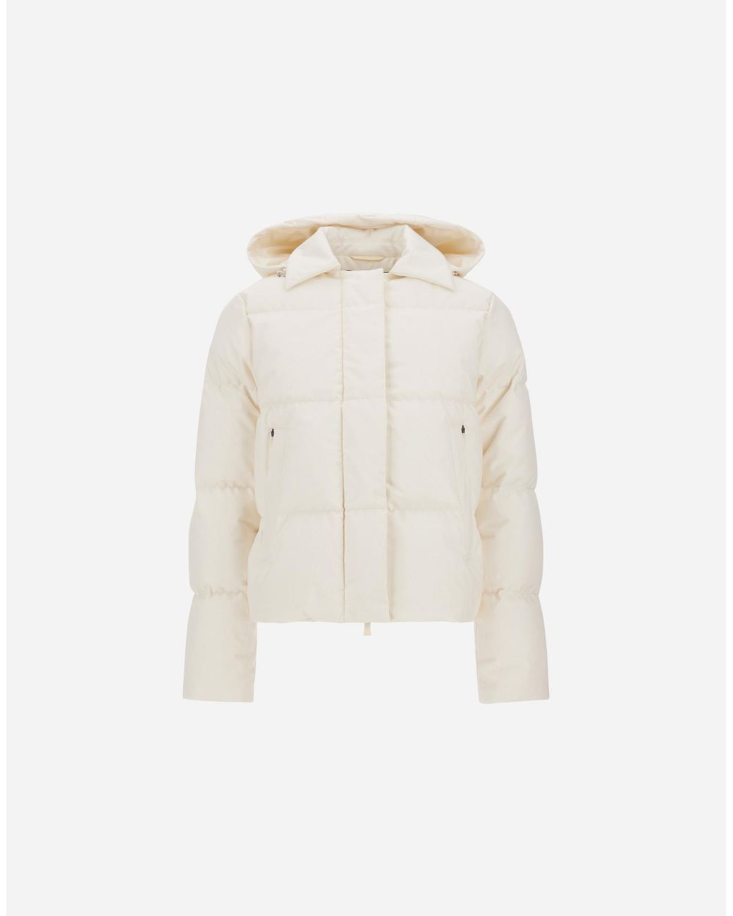 Herno White Flannel Jacket With Water-Repellent Coating