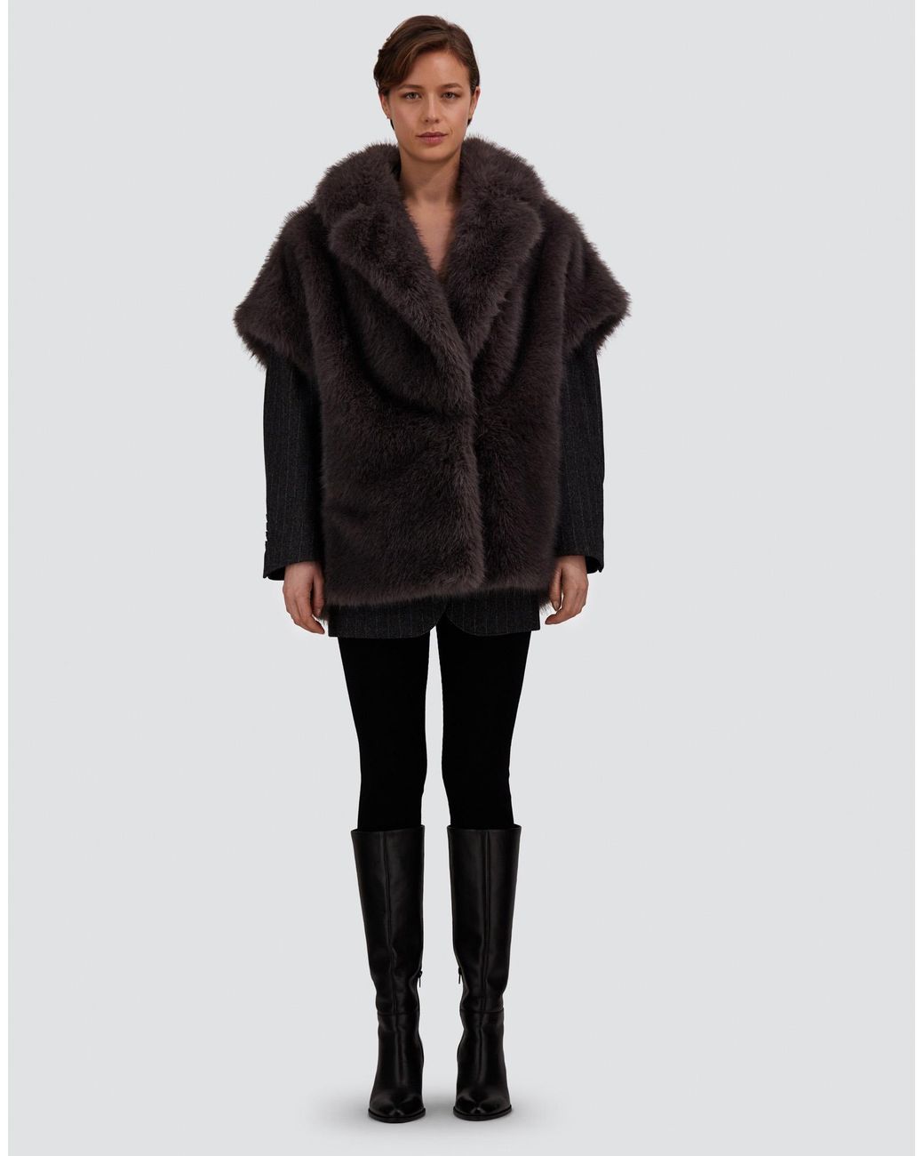 Herno Black Long-Pile Fur-Touch Vest